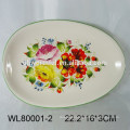 Nice flower decal ceramic plate for tableware
